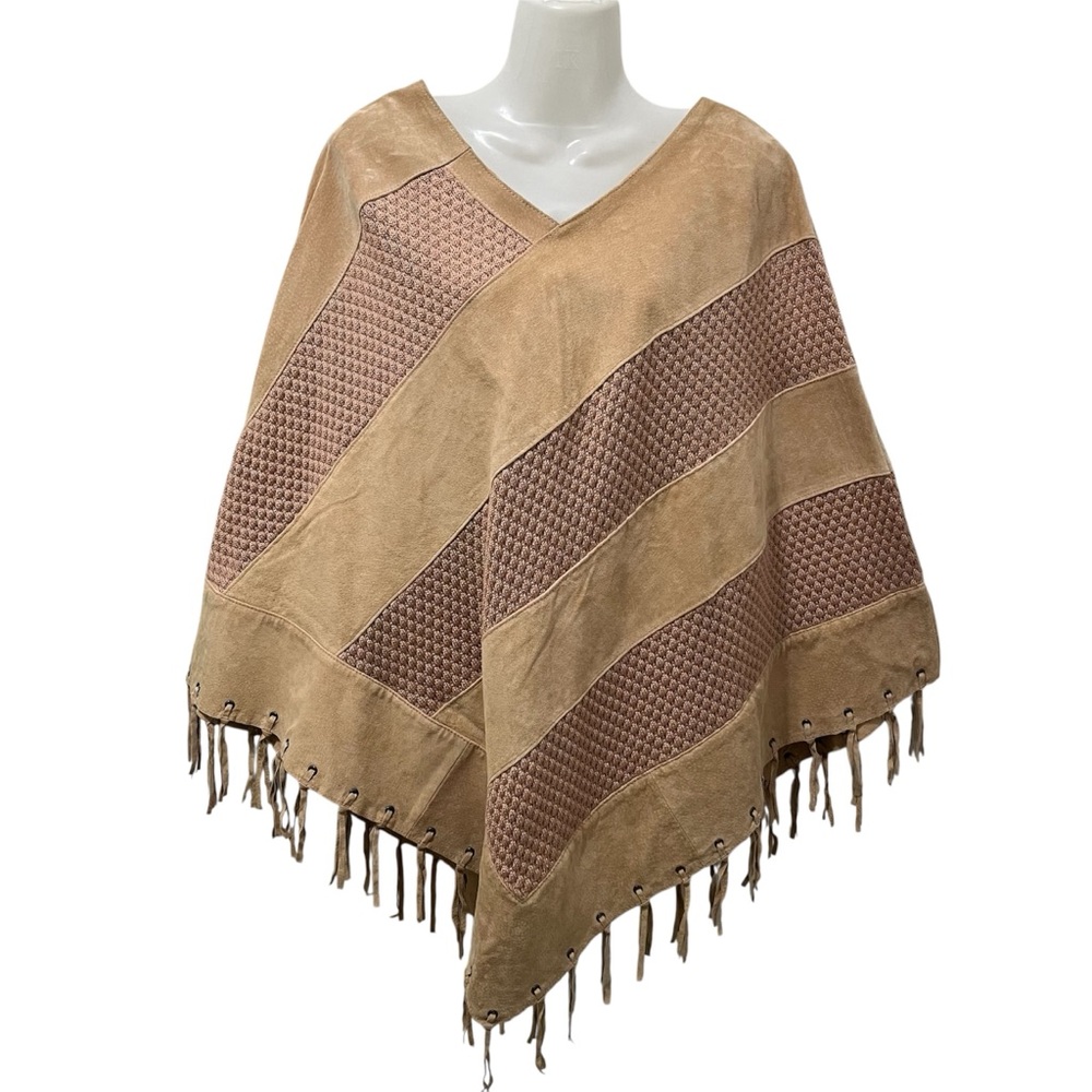 Nevada Suede & Knit Southwestern Poncho